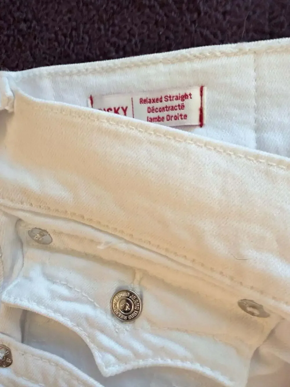 True Religion Relaxed Straight White Jeans